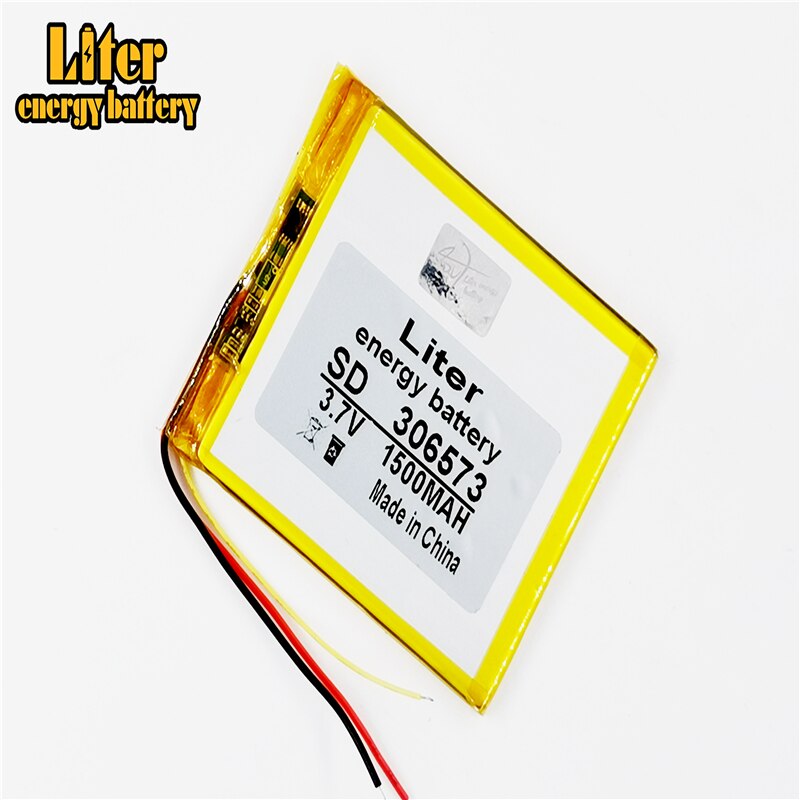 Celdas de polímero de litio LiPo de 3 líneas, 306573, 3,7 V, 1500mAh, energía para PAD, GPS, vídeo, juego, E-Book, tableta, PC, Banco de energía