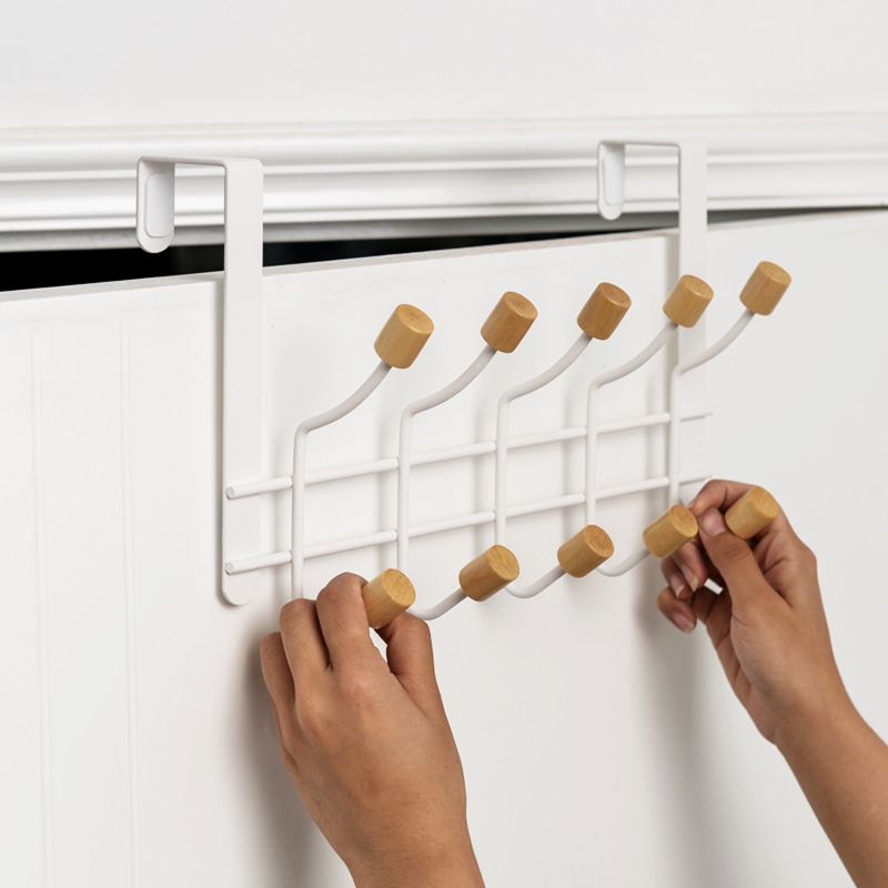 Gancho trasero para puerta, gancho de acero inoxidable, resistente al óxido, perforación de uñas Simple