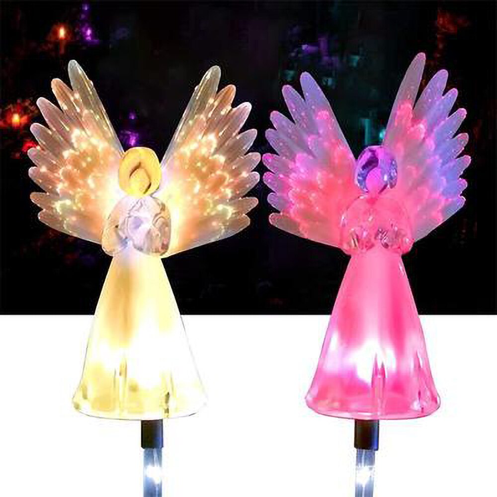 LED Solar- Engel Rasen Licht Fiber Optik Beleuchtung Ich bin Freien Wasserdichte Hof Garten Villa Landschaft Dekoration Boden Stecker Licht