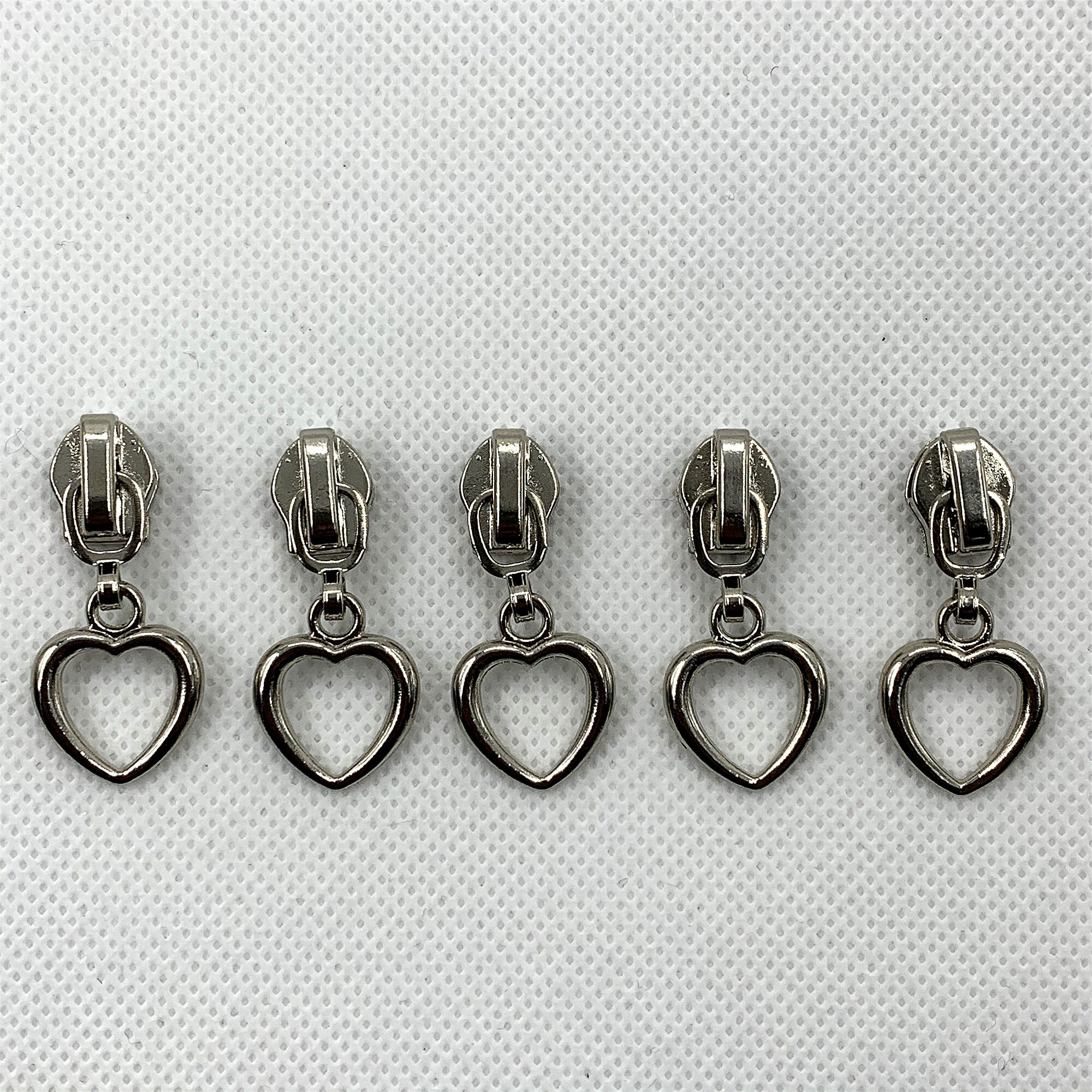 6 pieces of 5# sliders, with zipper to replace the sliding teeth of the zipper, rescue the newly zipper sewing clothes: Antique Silver