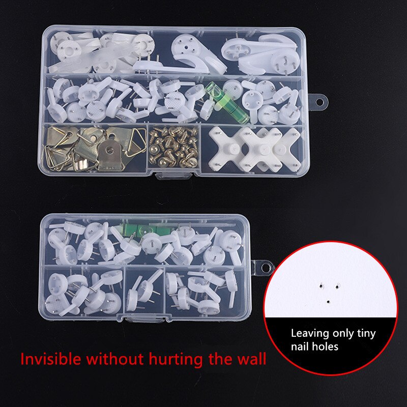 1 Set White Painting Photo Frame Hook Plastic Invisible Wall Hooks Mount Photo Picture Nail Hook Hanger Mirror Hanging Hangers