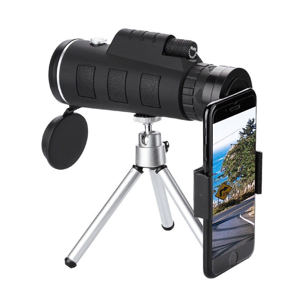 Waterproof Telescope 40x60 Zoom Optical Hd Lens Monocular Telescope+ Tripod+ Clip For Universal Phone Telescope Camera