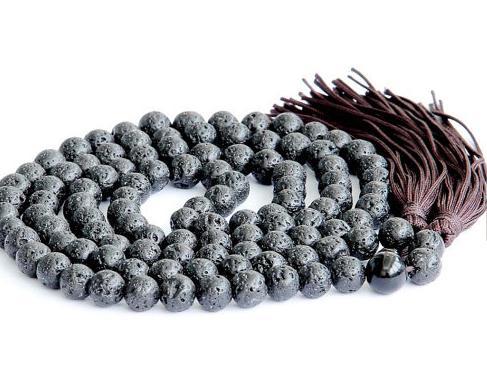 8 Mm Zwarte Vulkaan Steen Lava Japa Mala Tibet Boeddhistische 108 Gebed Kralen Ketting