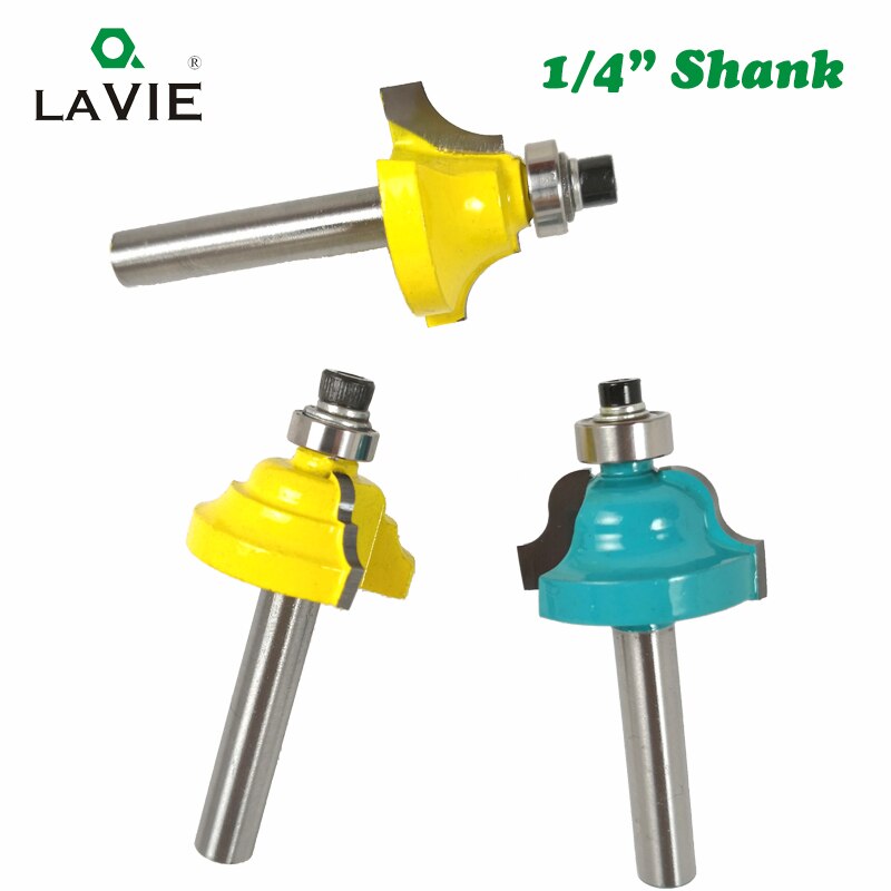 3pcs 1/4 Shank Wood Router Bits Set Beading Bit Roman Ogee Bit with Bearing Double Flutes Woodworking Tools Tungsten Carbide 062