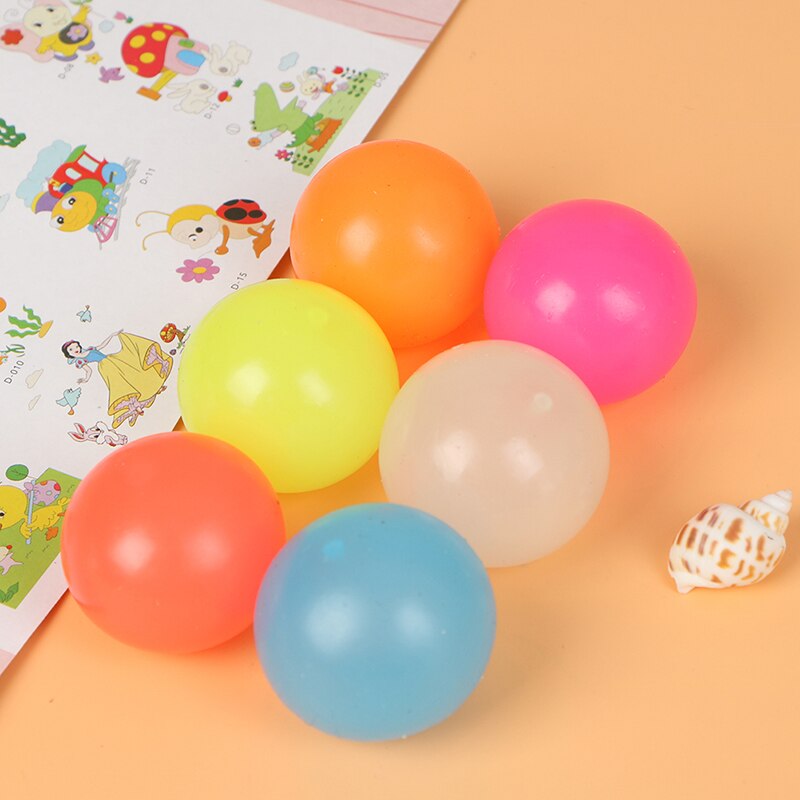 6Pcs Sticky Wall Balls Stress Relief Squeeze Stretchy Luminous Balls Toy 2022 Most Popular Lowest Price Year