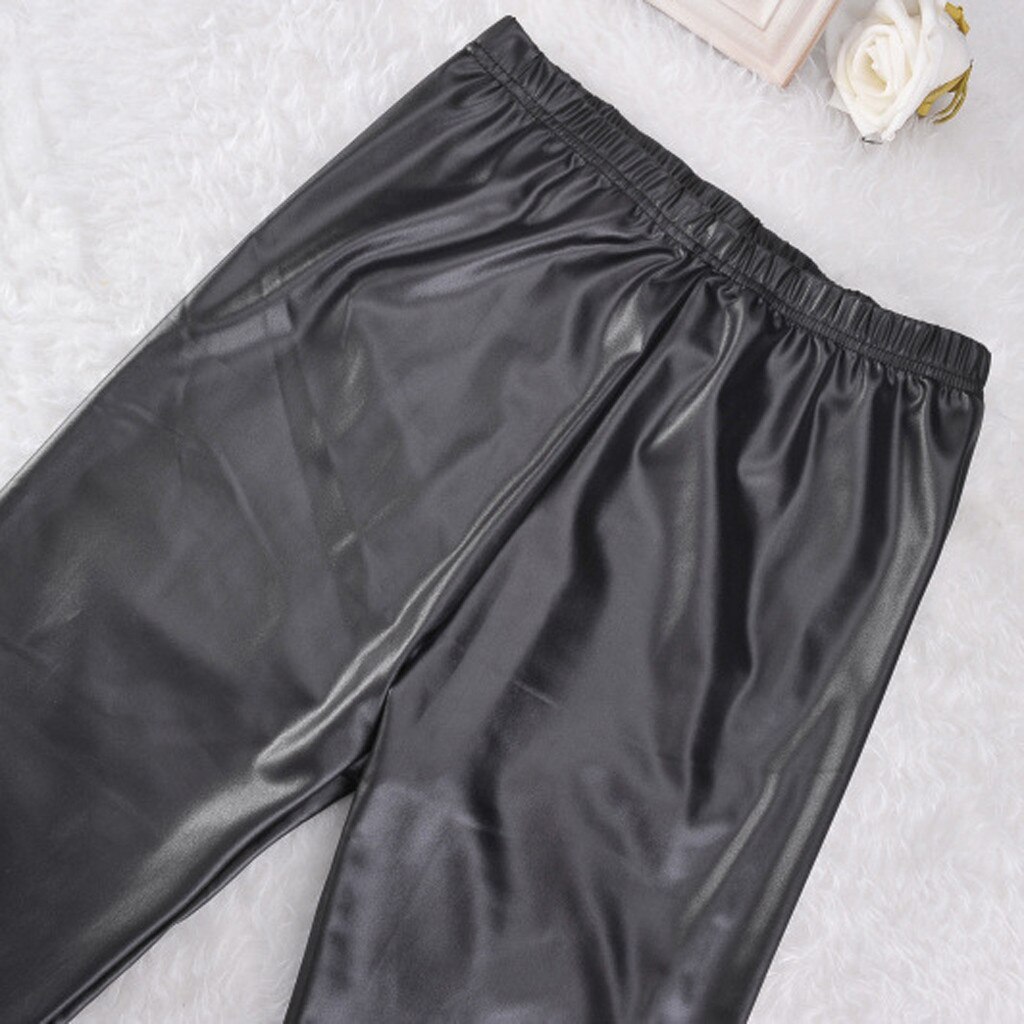 Mallas de piel sintética para mujer, Leggings negros, pantalones apretados para mujer, ajustadas coreanas, de talla grande, S-4XL otoño