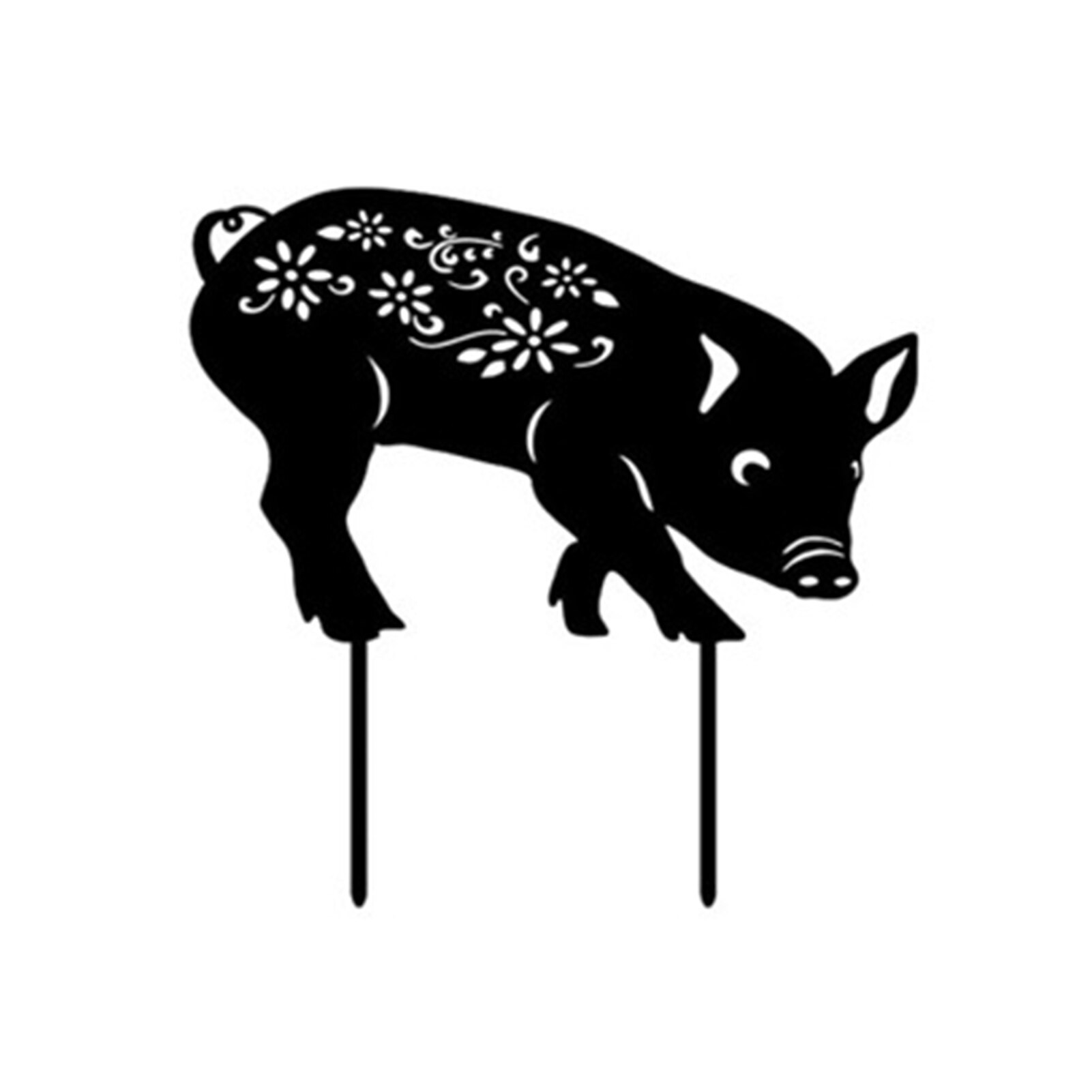 Schwein Ferkel Ebene Silhouette Haufen Schatten Dekoration Einatz Garten Gartenarbeit Dekoration Schwein Silhouette Land Hof Kunst Silhouette: 02