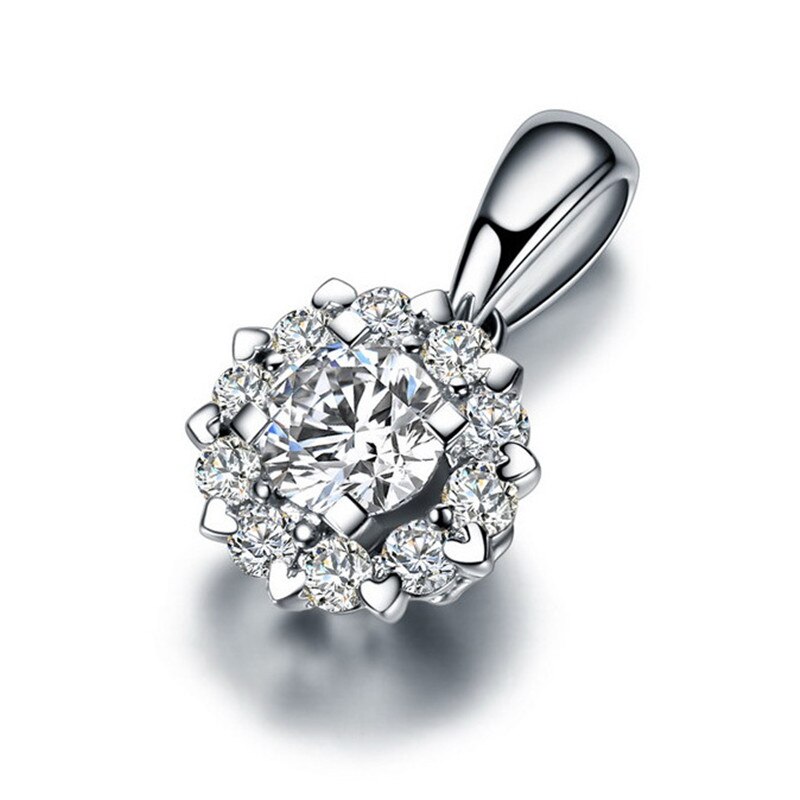 CC collares colgantes para las mujeres de plata maciza 925 copo de nieve Cubic Zirconia corazón hueco colgante, joyería clásica, SIN Cadena CCN266