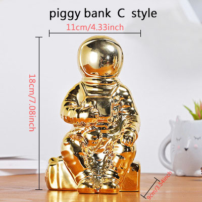 florero de cerámica escultura astronauta robot cohete hombre espacial estatua cosmonógrafo decoración del hogar para decoración de mesa artesanal: C style