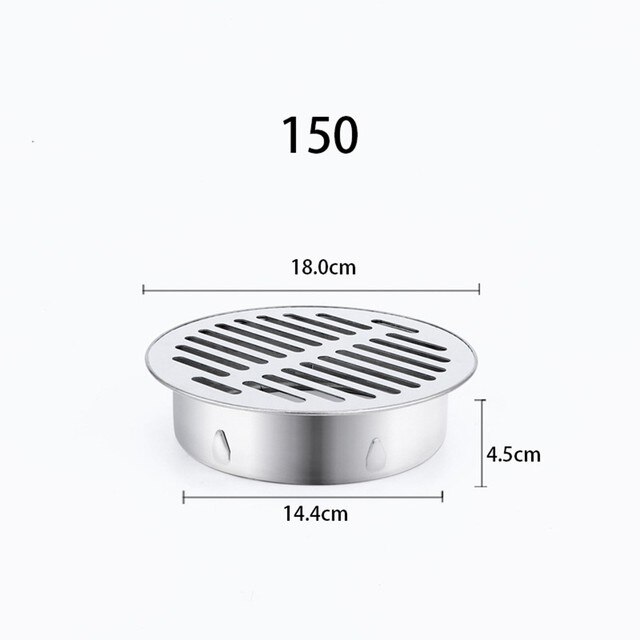Floor Drain Cover Anti-Blocking Floor Drain Outdoor Plane Insertion Floor Drain 304 Stainless Steel Durable Balcony Roof Round: 150mm