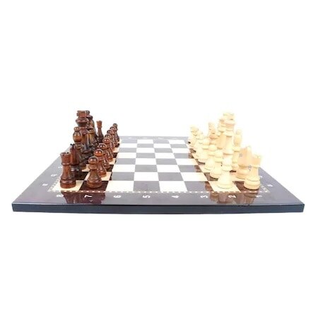 Jeu d'échecs de luxe en bois de noyer
