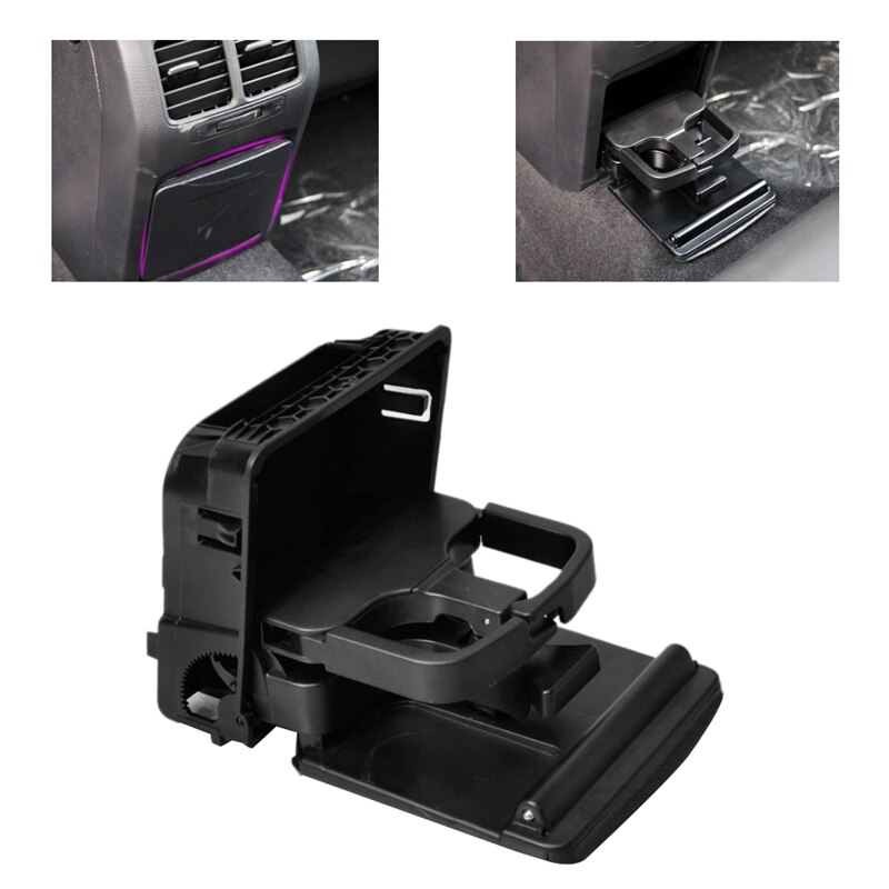 Coche compartimento para apoyabrazos Central trasera taza sostenedor de la bebida del Rear Vent soporte para Volkswagen Jetta MK5 5 campos de Golf MK6 6 MKVI 1K0862532C
