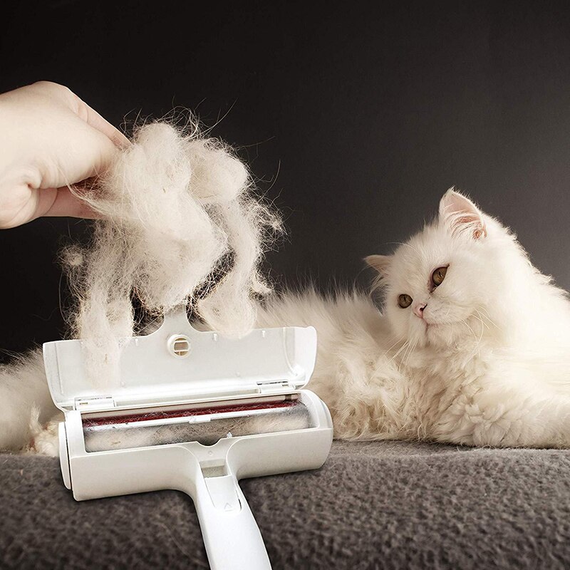 2-Way Pet Hair Remover Roller Verwijderen Hond Kat Haar Van Meubels Sofa Kleden Zelfreinigende Lint Huisdier remover Een Hand Bedienen