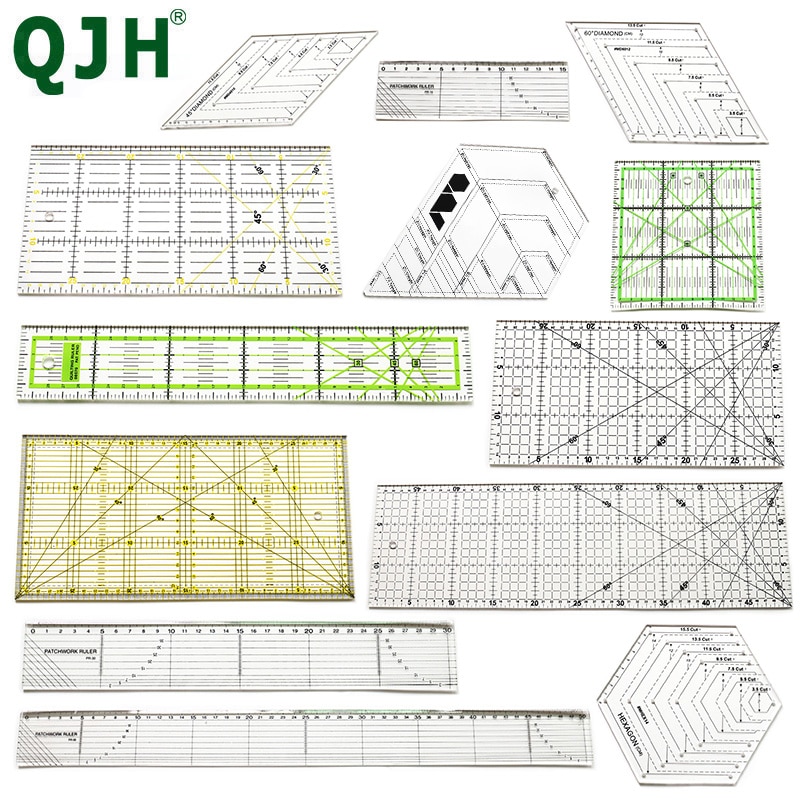 Klar akryl quilt linjal lappeteppe akryl sy linjaler klær håndverksverktøy sytilbehør quilting ruller til lappeteppe