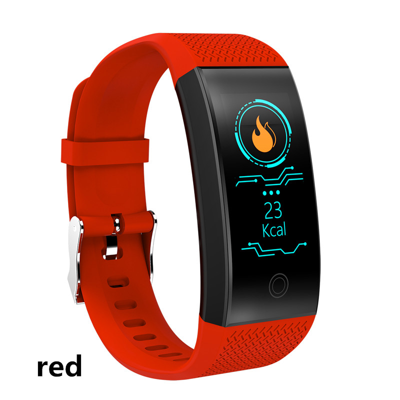 Amynikeer  qw18 smart-armband fitness-armband herzfrequenz schlafüberwachung schritt uhr armband  ip68 wasserdichtes sport-smartband: Rot