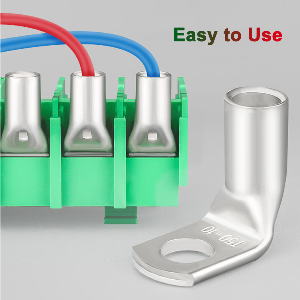 Terminales de Cable T90, conector de Cable de terminal, conector de Cable eléctrico de engarzado estañado de cobre, Terminal de engarzado automotriz de ángulo recto