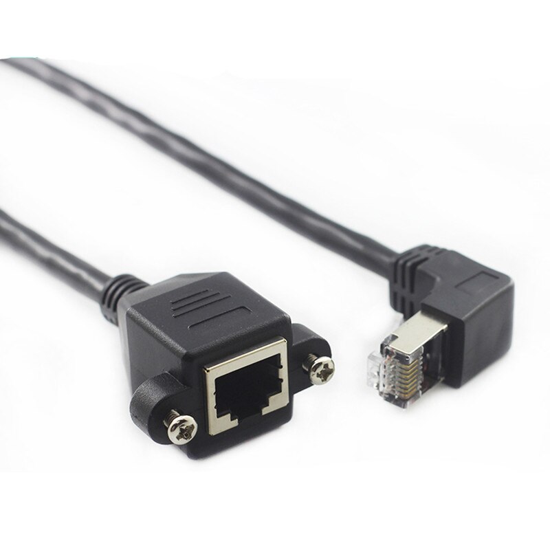 60cm w górę w dół prawy lewy kątowy 90 stopni 8P8C FTP STP UTP Cat5 RJ45 ze śrubą Lan sieć Ethernet przedłużacz 1ft 0.3m: 100cm / Down
