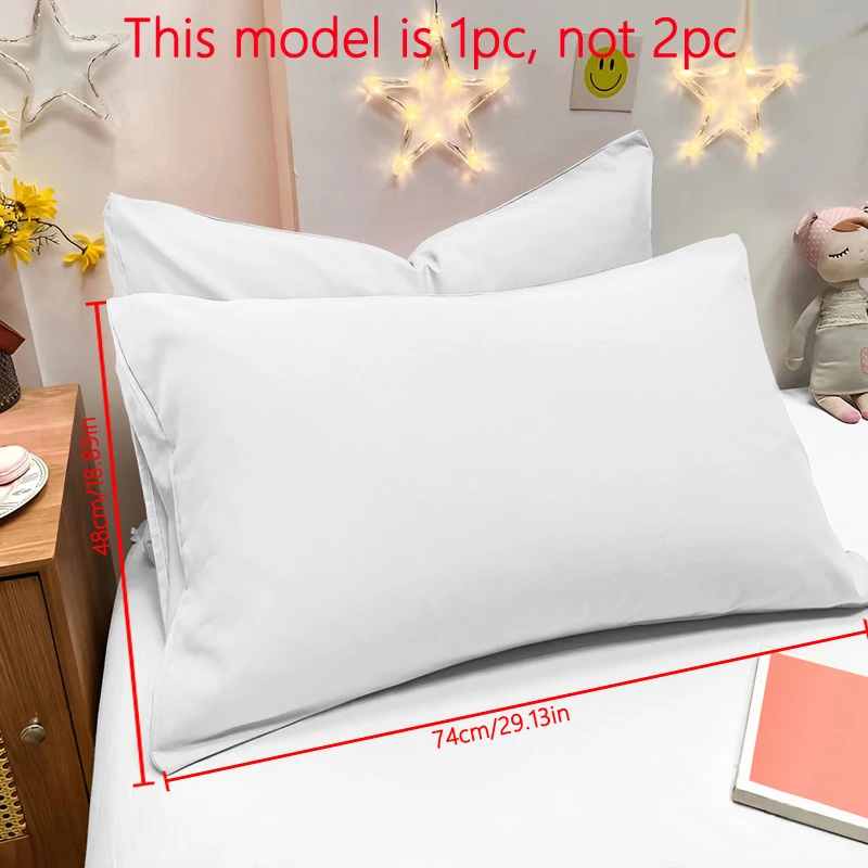 1 Piece Of Matte Solid Color Pillowcase, Bedroom Pocket Sealed Soft Pillowcase, Bedding: Silver