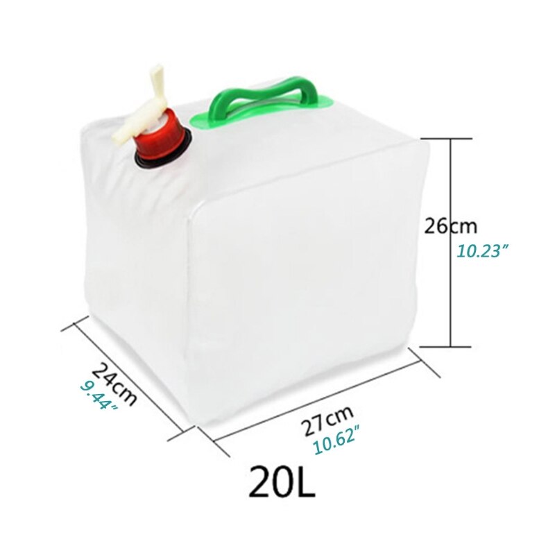 10L/20L Collapsible Plastic Water Tank Container Portable Waterbob Bathtub Water Storage Carrier Bag Camping Hiking Water Bucket
