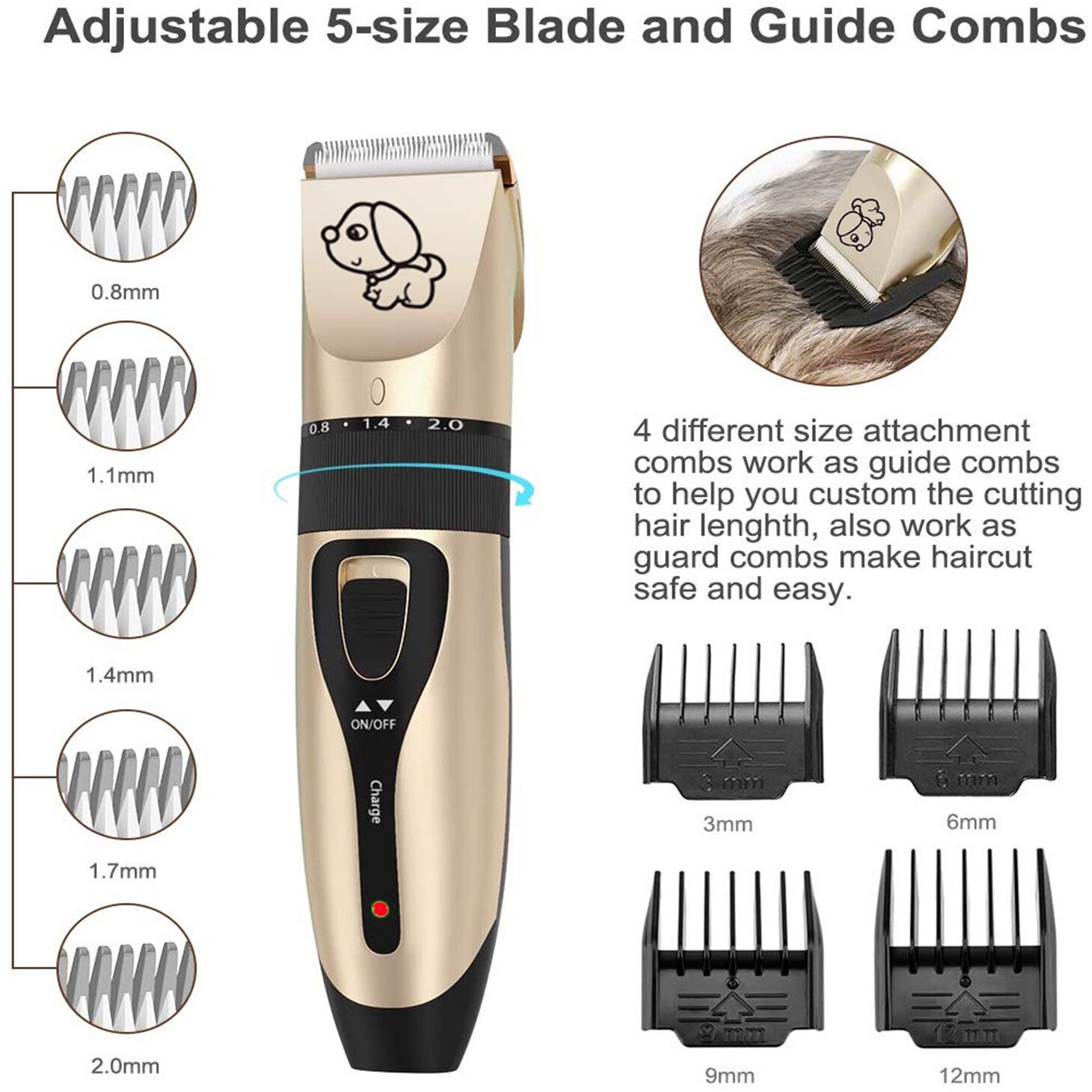 Electrical Pet Trimmer Grooming Kit Rechargeable Pet Dog Cat Hair Trimmer Shaver Set Animals Hair Cutting Machine