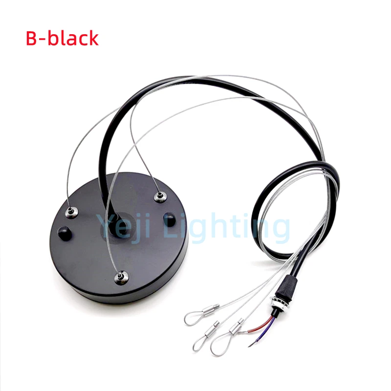 White Ceiling rose with steel wire Lamp Base Ceiling canopy steel cable wire Wire Rope Chandelier Retrofit Load-bearing Fittings: Brown / B22