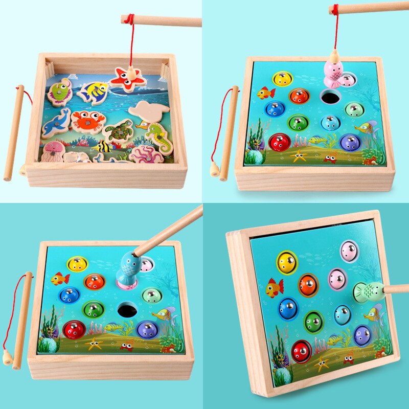 per bambini Giocattoli di Legno Giochi Giocattolo di Pesca Magnetica Gioco per Bambini 3D Pesce Capretti Del bambino Educativi Giocattoli tutto'aria Aperta Divertenti Ragazzi Della Ragazza Regali