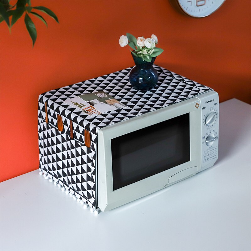 Cotton Linen Fabric Dust Cover Microwave Oven Box Pastoral Style Towel