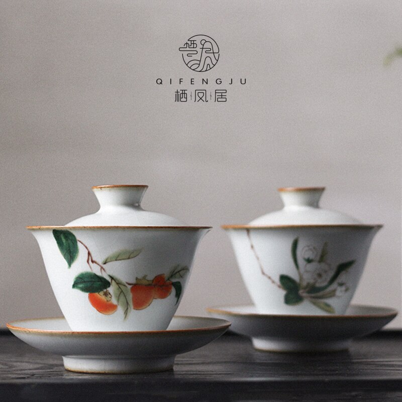 Traditionelle kinesiske tekopper porcelæn vintage hvid keramisk tekop og underkop sæt med infuser xicara køkkenudstyr  eb50cb