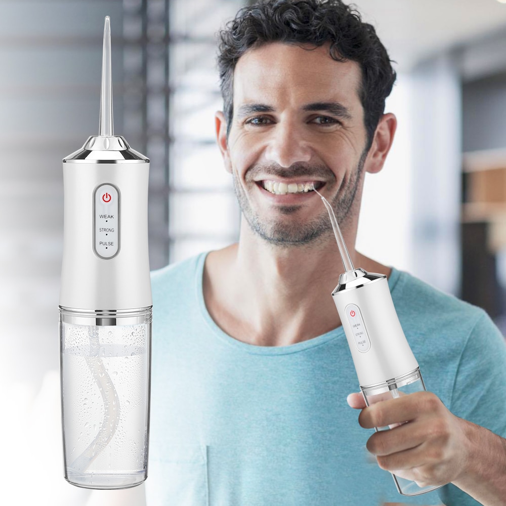 irrigador dental potente Irrigador bucal portátil potente, limpiador Dental con chorro de agua, limpiador bucal, para blanqueamiento Dental, salud blanqueador hilo limpieza dental limpiador de dientes irigador bucal
