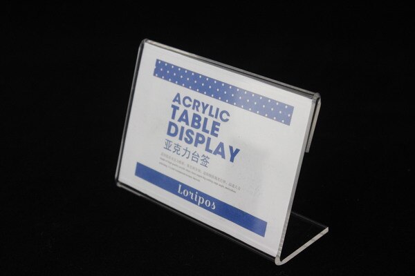 10X8cm acrylic desk table tablet stands sign banner name card showing stand acrylic price list label menu holder