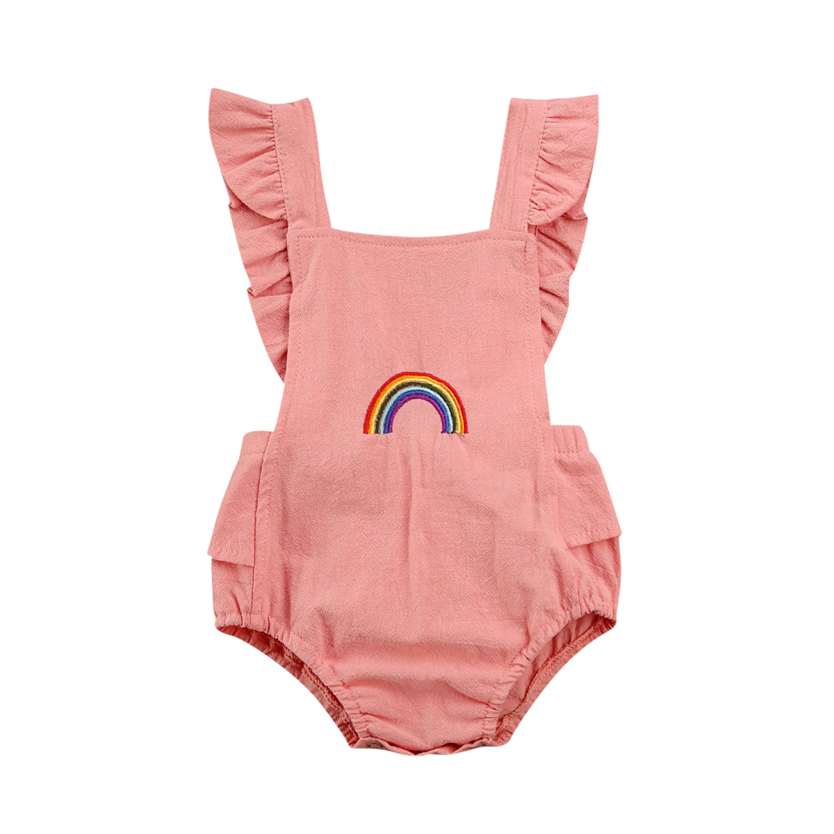 Baby Boy Girl Romper Jumpsuit Bodysuit Outfits Knitted Cotton Clothe: Pink / 18M