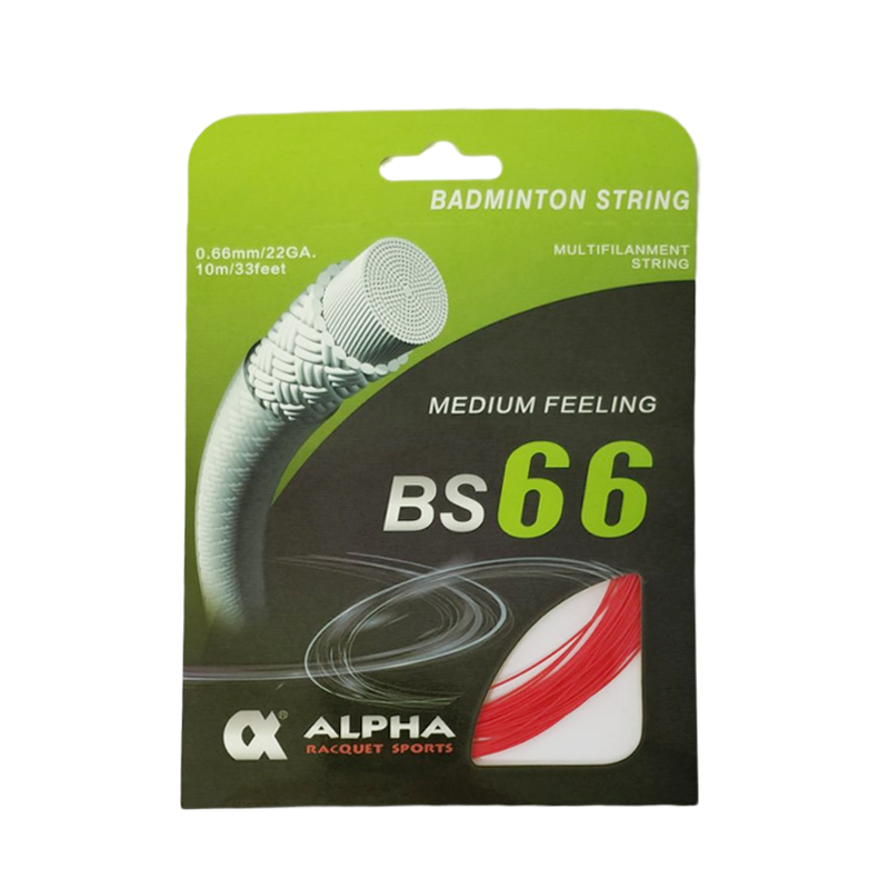 Alpha 1PC 0,66mm Badminton Schnur BS66 12m Badminton Schnur Durchführen Darm Gute Maschine Schnur Männer: rot