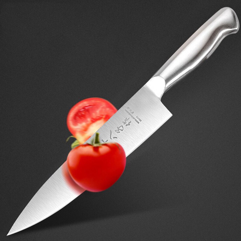 Shibazi Full Stainless Steel Kitchen Cutting Meat Vegetable Fruit Slicing Knife Multi-purpose Chef Knives