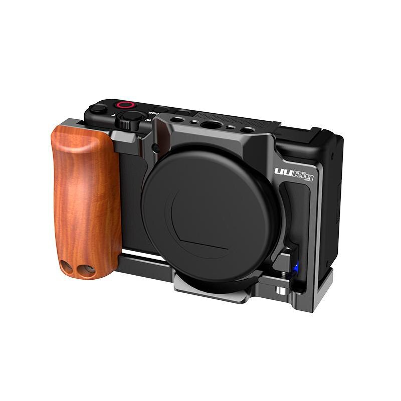Cage de protection pour caméra Sony ZV1, avec poignée en bois, cadre d'extension pour photographie Vlog