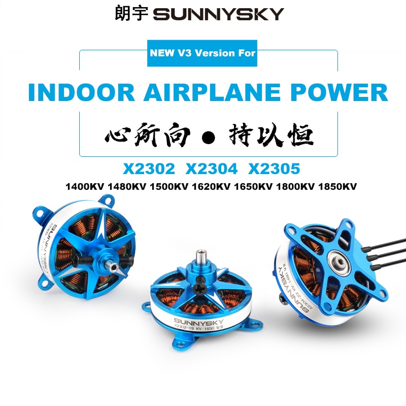 Sunnysky F3P Indoor Power X2302 X2304 X2305 1400KV 1480KV 1500KV Borstelloze Motor CW voor Fixed-wing vliegtuigen Multicopter
