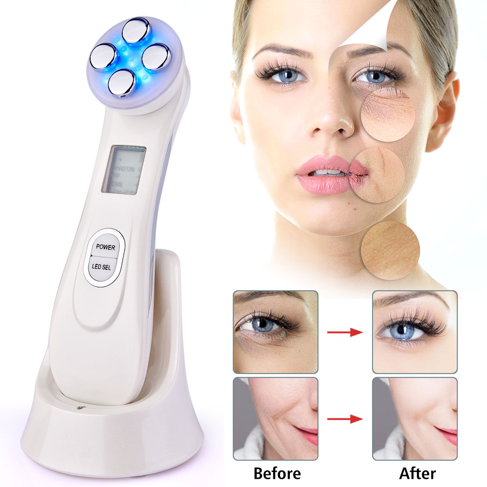 5 in 1 LED skin Tightening Device RF/EMS Mesotherapy Electroporation Beauty Radio Frequency LED Photon Face Skin Rejuvenation