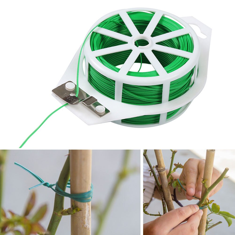 20M Green Gardening Vine Climbing Plants Cable Tie Lines Plant Brackets Grafting Fixer for Agricultural Greenhouse Supplies