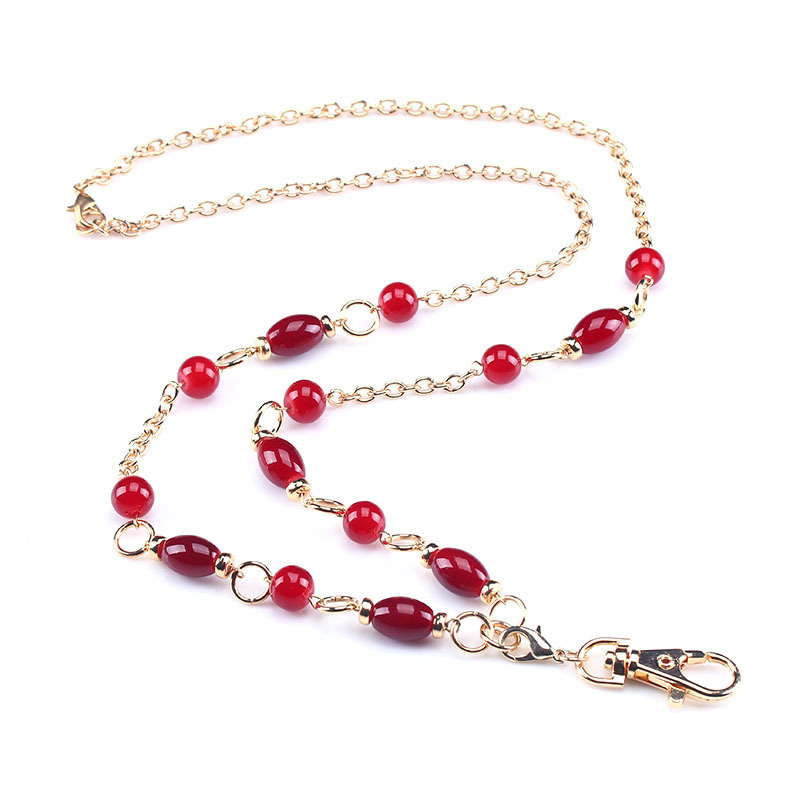 Beads Lanyards Badge Lanyards with ID Holder Keychain Holder Necklace Lanyards for Women Girl: GRAY