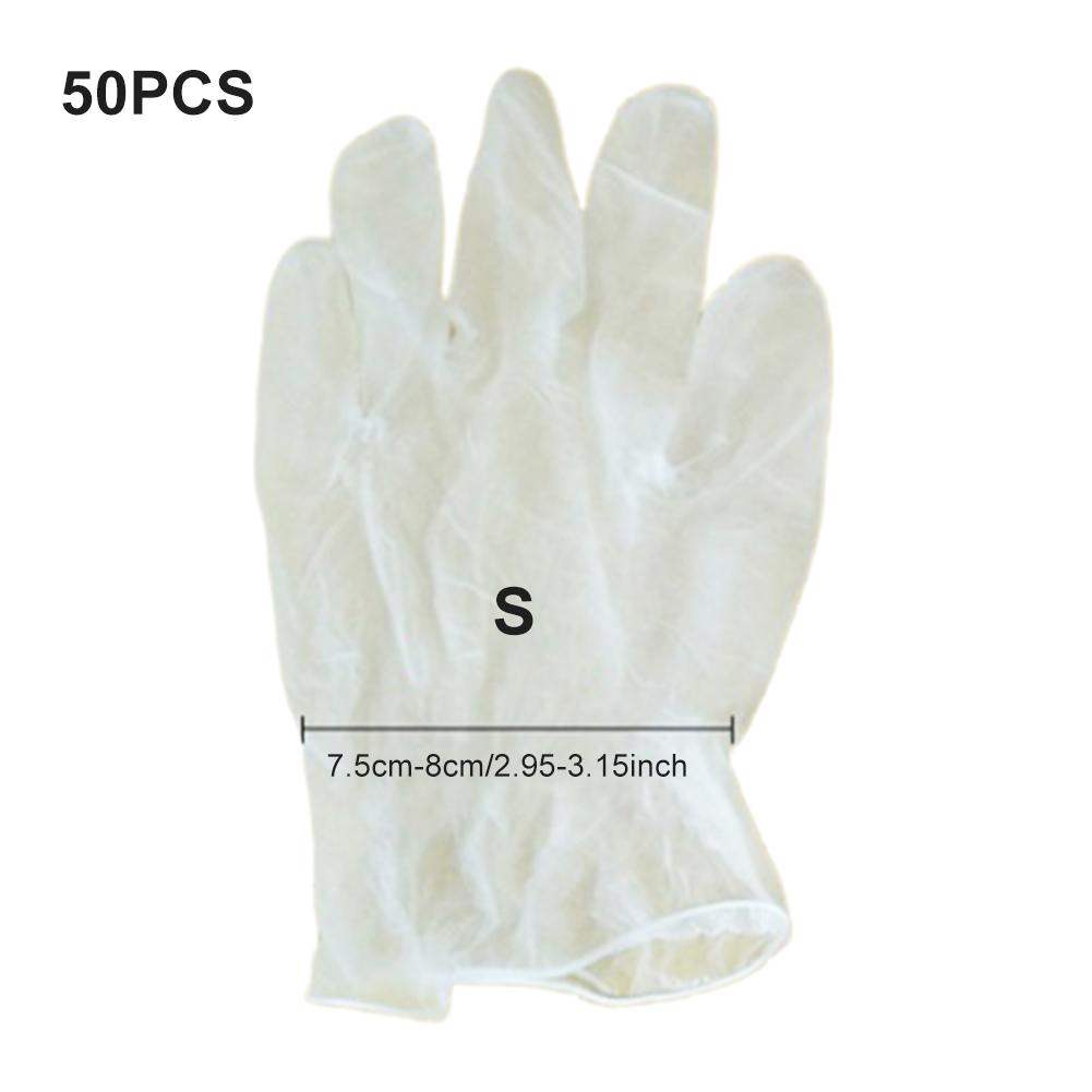 Guantes desechables antideslizantes para el hogar, manoplas antideslizantes para cocina, viaje al aire libre, PVC, 50 Uds.: S