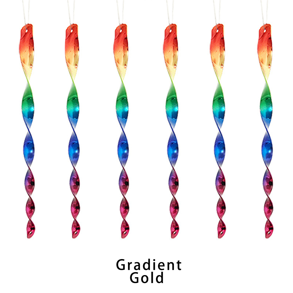 6 stk fugleskræmmer roterende stang reflekterende vindspiral afskrækkende kontrolenhed landbrugsskræmme fugl have ornamenter indretning: Gradient guld