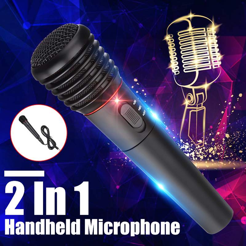 2in1 Universal Wireless Wired Handheld Microphone Mic With Receiver Cordless Microphone For Karaoke KTV Public Speaking