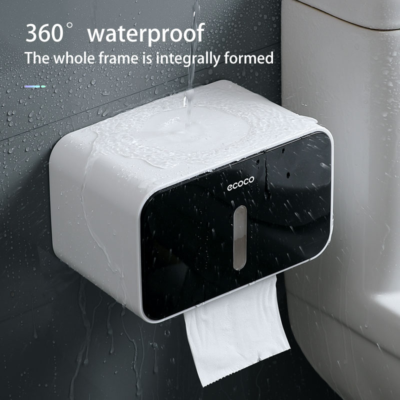 Badkamer Muurbevestiging Waterdichte Toiletrolhouder Voor Handdoeken Creatieve Lade Tissue Doos Plank Papierrol Buis Magazijnstelling