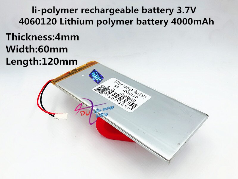 3.7 V batteria ai polimeri di litio 4060120 tablet batteria 4000 mah mobile di potere