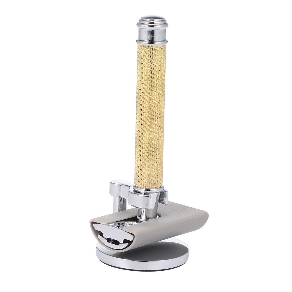 Double-edged Shaving Razor Set Safety Beard Razor with Shaving Razor Base Protective Cover Mustache Removal Shaving Tool