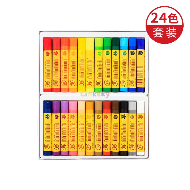 Japanese Traditional Crayons "SAKURA Cray-Pas, smooth crayons. Thick type 12,16,20,24 colors set.Safe and nontoxic,Art supplies: 24 LP24R