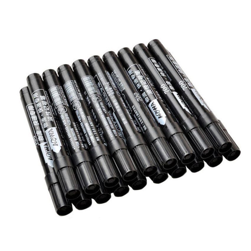 5pcs Permanent Paint Marker Pen Oily Waterproof Black Pen for Tyre Markers Quick Drying Signature Pen Stationery Supplies: Black 5pcs