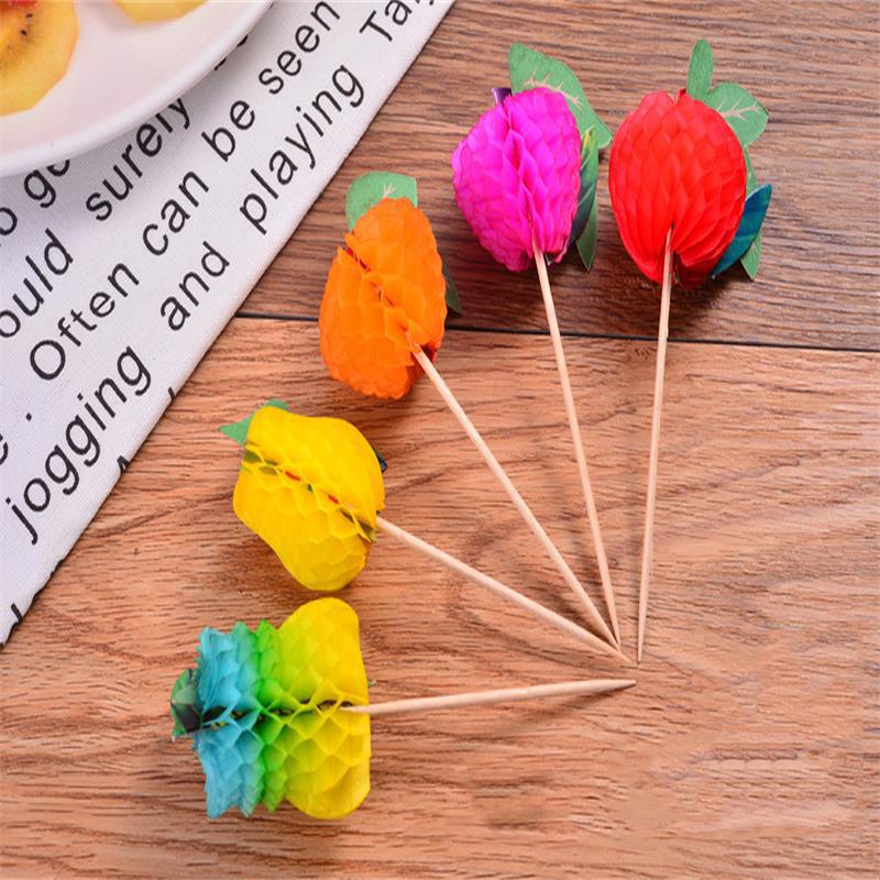Wegwerp Taart Bakken Cocktail Wijn Picks Fruit Tandenstoker Sandwich Bamboe Stok Drinken Feestartikelen Decoratie 100 Stk/partij: D