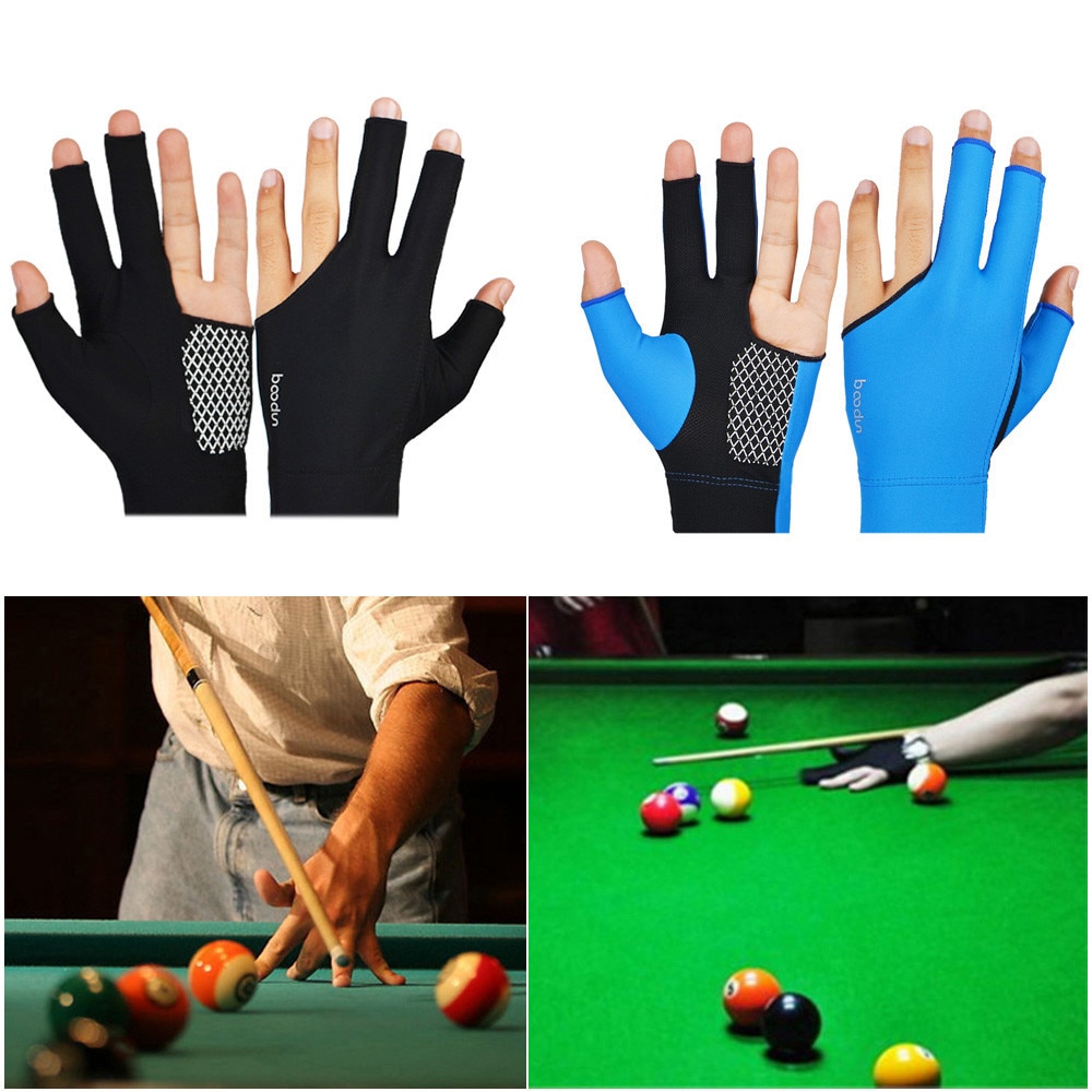 1PC 3 doigts Snooker gant de billard hommes femmes queue de billard gant piscine Sports droite gauche main billard tireurs Snooker gants