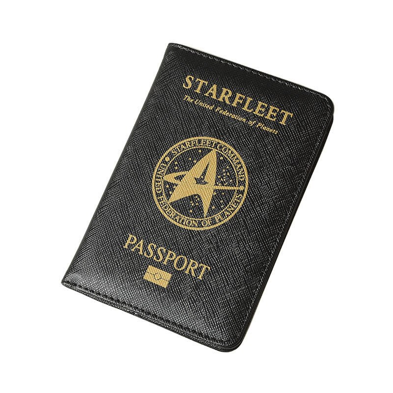 HEQUN-couverture de passeport Starfleet noire, blocage Rfid, support de passeport en cuir Pu, pour Id étui pour cartes de crédit, couverture de voyage,