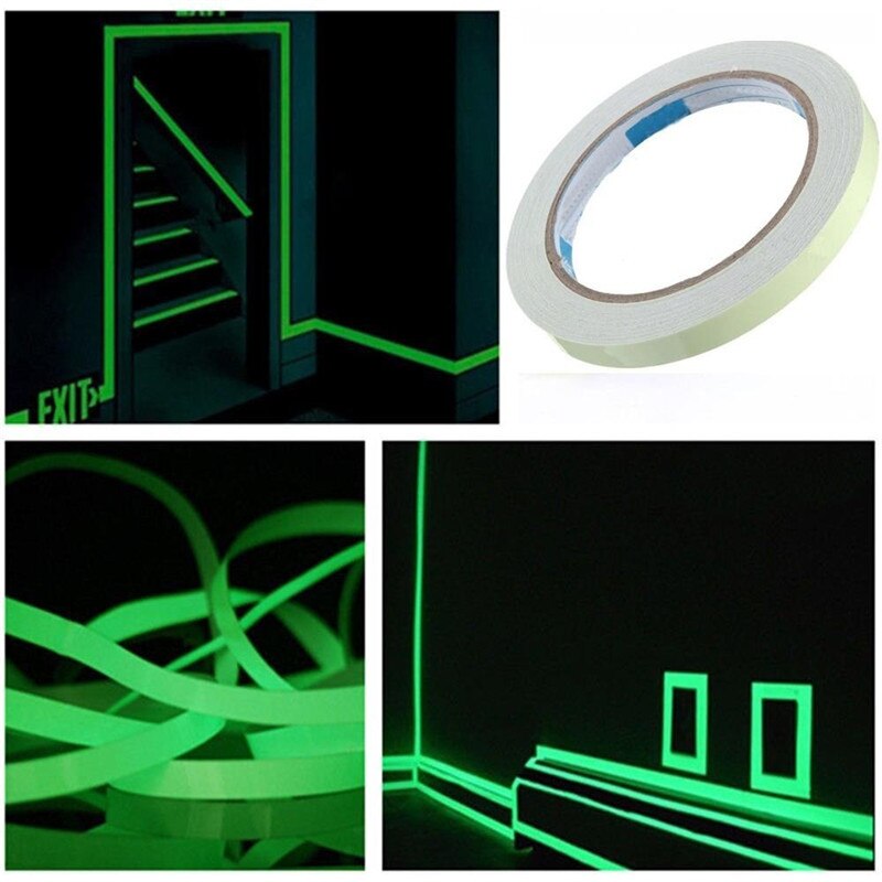 1 Roll Luminous Tape Self Adhesive PET Warning Tape Night Vision Glow In Dark Night Vision Fluorescent Emergency Wall Sticker